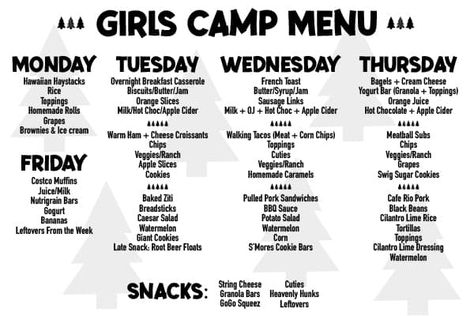 How to Plan Food for Girl's Camp {And Other Large Groups} - Menus, Tips, and Resources Costco Muffins, Breakfast Casserole French Toast, Swig Sugar Cookies, Camp Director, Ham And Cheese Croissant, Cheese Rice, Walking Tacos, Overnight Breakfast Casserole, Camp Food