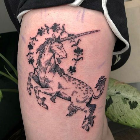 101 Best Unicorn Tattoo Ideas You Have To See To Believe! 12 Outsons Unicorn Tattoo Ideas Unique, White Horse Tattoo, Kelpie Tattoo, Traditional Unicorn Tattoo, Unicorn Tattoo Traditional, Traditional Unicorn, The Last Unicorn Tattoo, Last Unicorn Tattoo, Fairycore Tattoo