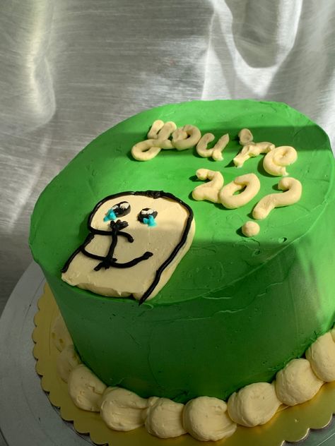 Cakes For 20th Birthday Men, 20 Birthday Cake Men, Funny 17 Birthday Cake, Cake For 17th Birthday Boy, 19th Birthday Cake For Boys, 20 Birthday Cake Aesthetic, Birthday Cake For 20th Birthday, Green Aesthetic Birthday, Funny 20th Birthday Cake