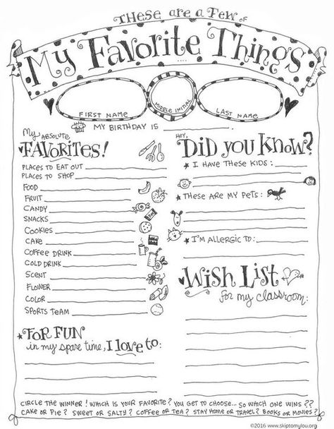 Looking for fun back to school ideas? Free teacher favorite things questionnaire ensures you will gift your teacher's favorite things all year long! Teacher Questionnaire, Birthday Wish List, Favorite Things Party, History Worksheets, Week Schedule, Birthday Wish, Free Teacher, School Teacher Gifts, Staff Appreciation