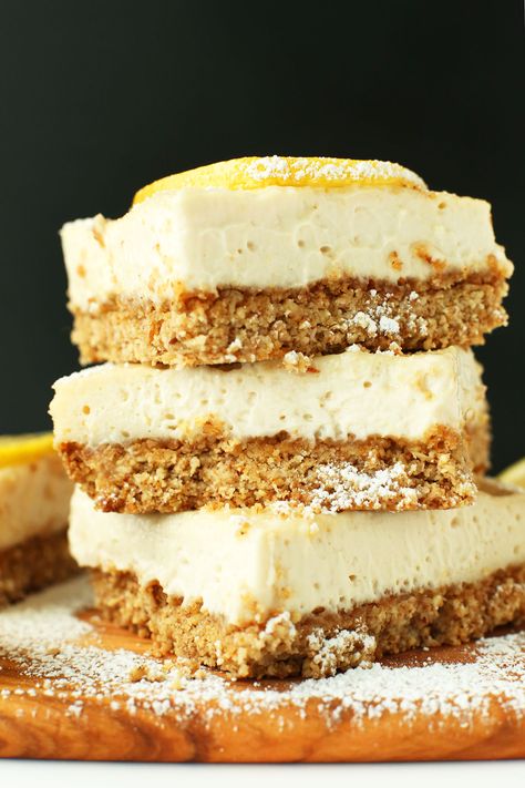 Healthy Vegan Dessert, Vegan Lemon Bars, Smores Dessert, Coconut Dessert, Lemon Bar, Gluten Free Crust, Minimalist Baker, Brownie Desserts, Cake Vegan