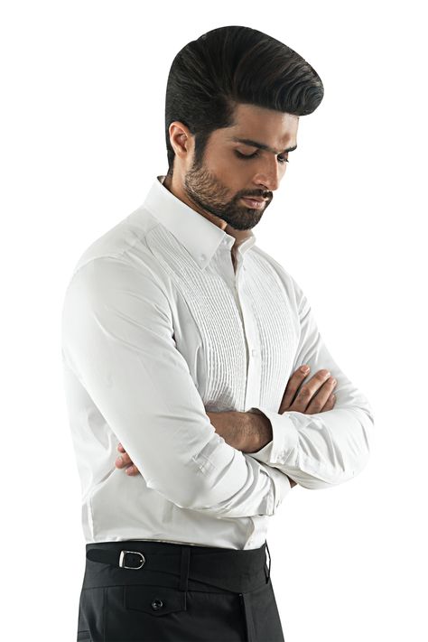 Pintuck Shirt, Men's Closet, Men Closet, Giza, Mens Casual, Mens Casual Outfits, Pin Tucks, Indian Design, Cuff Sleeves