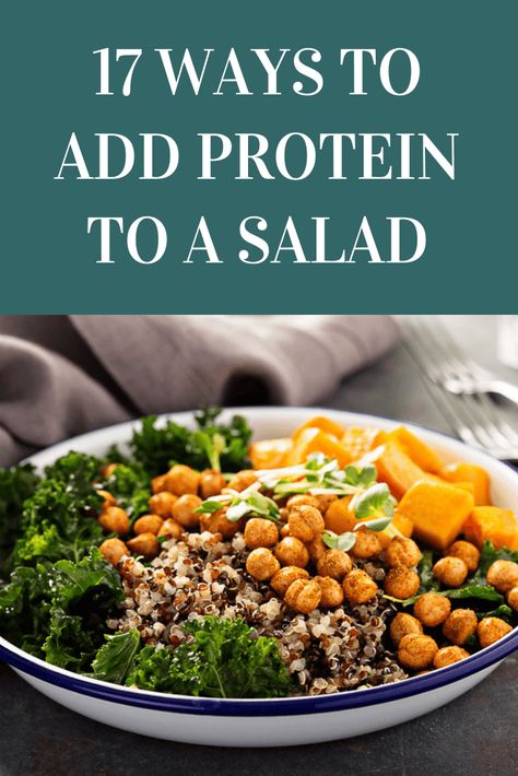 17 Ways to Add Protein to a Salad Protein Salad Vegetarian, Kay Nutrition, Low Calorie Salad, High Protein Salads, Protein Salad, Vegetarian Protein, Vegetarian Salads, Salad Toppings, Salad Ideas