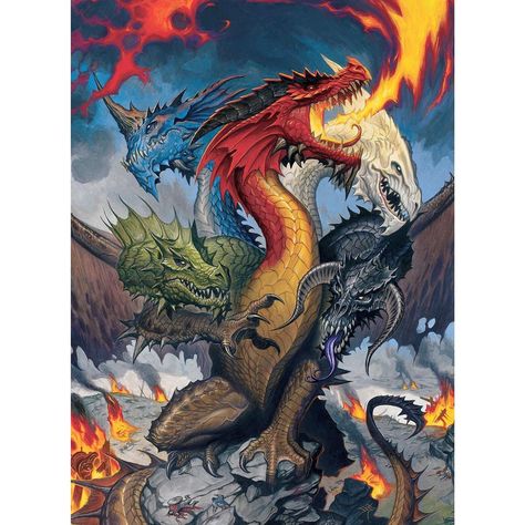 Art by Steve Prescott https://www.instagram.com/p/CH8wbFMnyuB/ Tiamat Dragon, Arte Monster High, Dungeons And Dragons Art, Dnd Dragons, Heroic Fantasy, Cool Dragons, Dungeons And Dragons Dice, Kaiju Art, Dragon Illustration