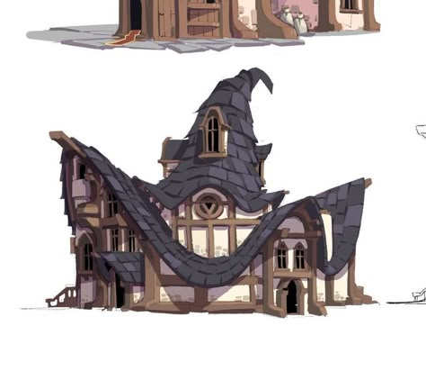 Cottage Concept Art, Fantasy House Concept, Witch Cabin, Witch Hut, Witches Cottage, Witchy House, Witches House, Spirit House, Robot Game