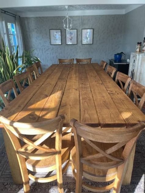 Rustic FARM TABLE 10 Ft or 12 Foot Set W/you Pick Chairs Farm House Country Cabin Distressed Large Kitchen Dining Table Custom Sizes Colors - Etsy Extra Large Farmhouse Table, 20 Person Table, 10 Foot Dining Table, Dining Table 12 Seater, Kitchen Table And Chairs Ideas, Large Dining Room Ideas, Rustic Wood Dining Table, 10 Person Dining Table, Farm Table Dining Room