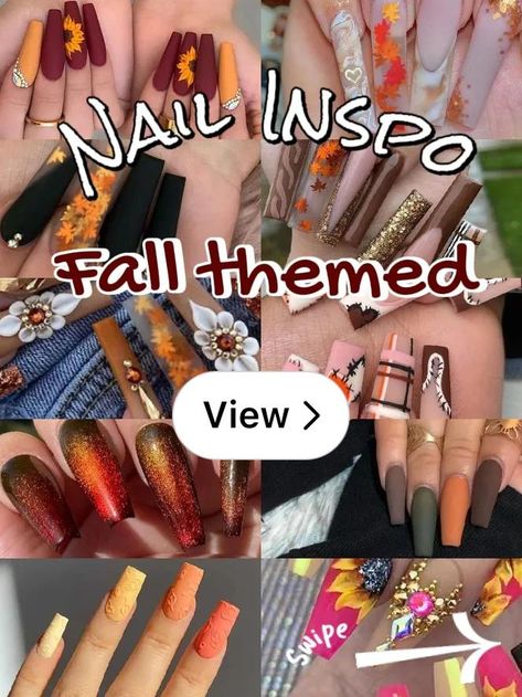 Lemon8 · Fall 🍂 Nail 🍂 Inspo  · @Ambita Long Fall Nails Acrylic, Nail Designs Stiletto, Fall Stiletto Nails, Long Fall Nails, Fall Nails Acrylic, Fall Nail Inspo, Spring Nail Designs, Brighter Days, Stiletto Nails Designs