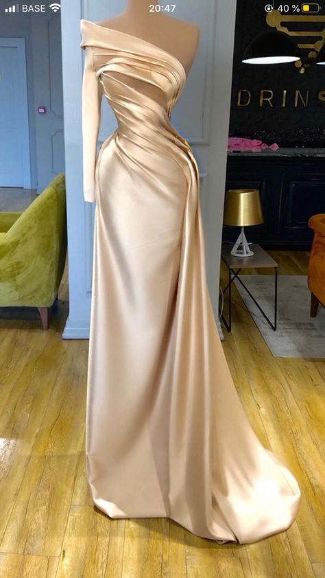 Satin Prom Dress Long, Bride Groom Dresses, Champagne Prom Dress, One Shoulder Prom Dress, Groom Dresses, Satin Prom Dress, Gala Dresses, Glam Dresses, Gorgeous Gowns