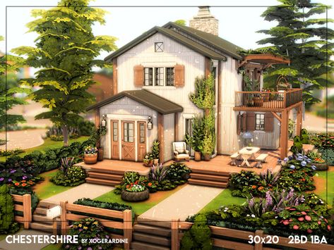 The Sims Resource - Chestershire (NO CC) Sims 4 30x40 House, Sims 4 Basic House, Sims 4 Tray Files House, Sims House Download, Sims 4 Home Download, Sims 4 40x30 House, Sims 4 Family Cc, Sims 4 Small Houses Layout, Sims 4 Country House