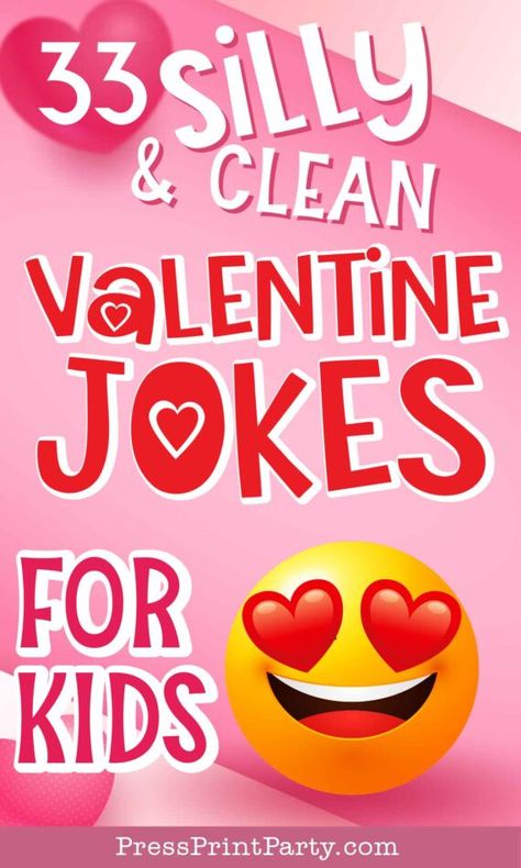 Kid Valentine Jokes - 33 Silly Jokes That Children will Love to Share. Your little ones will love telling these funny Valentine's Day jokes to all of their classmates. On top of Valentine's Day crafts and Valentine card gift exchanges, the best thing is to have a couple of cute jokes at the ready to make them smile. These are kid-friendly jokes, all clean, and all definitely corny. Press Print Party! Valentine’s Day Card Ideas For Classmates, Valentine Funny Cards, Funny Kids Valentines Cards, Valentines Jokes Funny, Funny Kids Valentines, Punny Valentines For Kids, Valentines Day Puns For Kids, Valentine Card Sayings For Kids, Funny Diy Valentines Cards