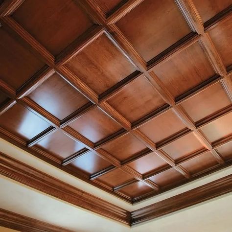 12 Modern Wooden Ceiling Designs For Your Dream Home Decorative Drop Ceiling Tiles, Drop Ceiling Basement, Drop Ceiling Panels, Wood Ceiling Panels, Wooden Ceiling Design, Interior Hotel, Drop Ceiling Tiles, House Ceiling Design, Drop Ceiling