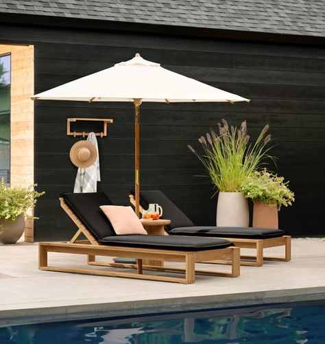 Patio Outdoor Furniture, Pool Chaise, Teak Chaise Lounge, Pool Lounge Chairs, Pool Chairs, Pool Lounger, Outdoor Dining Spaces, Interior Design Resources, Teak Oil