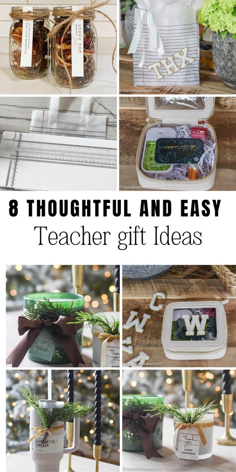 Christmas Teacher Gift Idea Cheap Teacher Gift Ideas, Teacher Colleague Gifts Christmas, Gift For Teacher Friend, Teacher Winter Gifts, Home Made Teacher Christmas Gifts, Teacher Gifts Diy Christmas, Church Volunteer Christmas Gifts, Teacher Gifts For Christmas Diy, Easy Teacher Christmas Gift Ideas