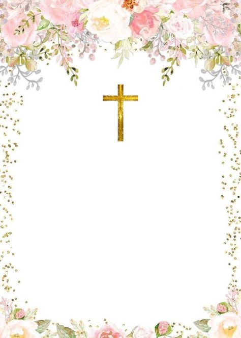 Confirmation Invitations Template, Baptismal Invitation Template Blank, First Communion Quotes, Bautizo Ideas Decoracion, Christian Canvas Paintings, Primera Comunion Ideas, Happy Birthday Mother, Butterfly Invitations, Confirmation Invitations