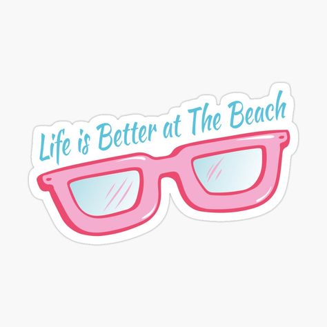 Sunglasses Sticker, Pink Sunglasses, At The Beach, Cute Stickers, Life Is Good, Life Is, The Beach, Good Things, Sunglasses