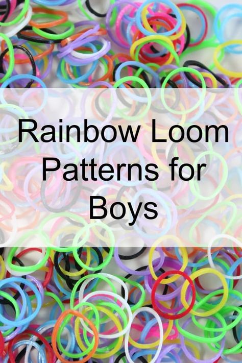 Rainbow Loom Patterns for Boys - Mom vs the Boys Happy Loom Patterns, Crazloom Patterns Tutorials, Mini Rainbow Loom Patterns, Rainbow Loom Patterns Step By Step, Rubberband Bracelets, Wonder Loom, Loom Animals, Loom Band Patterns, Rainbow Loom Bracelets Easy