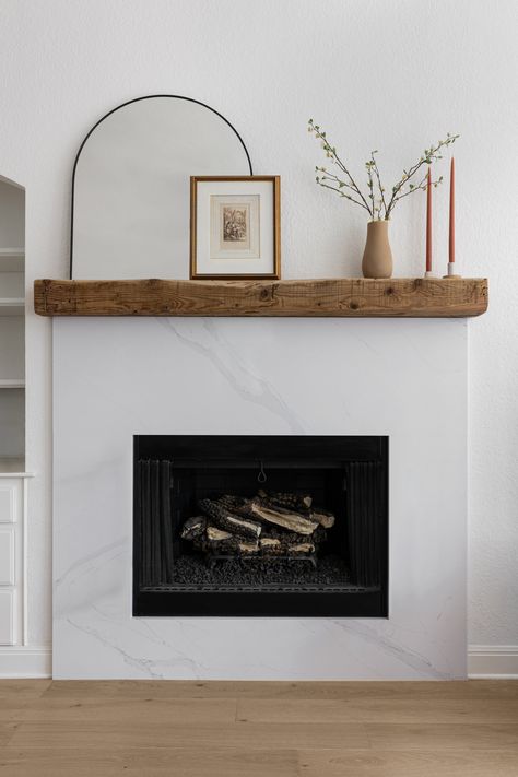 Reclaimed Wood Mantle, Reclaimed Wood Fireplace, Reclaimed Wood Mantel, Wood Mantle Fireplace, Rustic Mantle, Mantel Decorating Ideas, Reclaimed Wood Paneling, Fireplace Update, Mantel Decorating