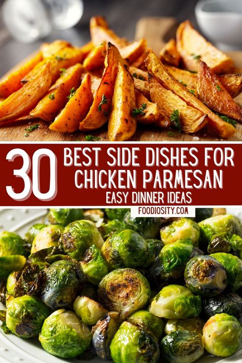 The right side dish for chicken parmesan can make this delicious dinner even better. So here are 30 tasty side dishes for chicken parmesan to try ! Parmesan Chicken Side Dishes, Sides For Garlic Parmesan Chicken, Sides For Garlic Chicken, Side For Chicken Parmesan, Side Dish For Chicken Parmesan, Sides With Chicken Parmesan, Sides For Parmesan Crusted Chicken, Sides For Stuffed Chicken, What To Serve With Chicken Parmesan