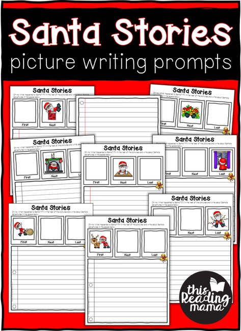 Teaching Kids To Write, Christmas Writing Prompts, Silly Christmas, Link Icon, Santa Story, Picture Writing, Writing Printables, Writing Folders, Free Homeschool Printables