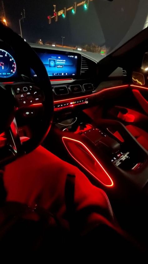 Mercedes Led Interior, Honda Civic Led Lights, Audi Red Interior, Red Car Interior Decor Luxury, Interior Led Lights Car, Red Car Lights Aesthetic, Led Car Interior Aesthetic, Red Audi Aesthetic, Sleek Car Interior