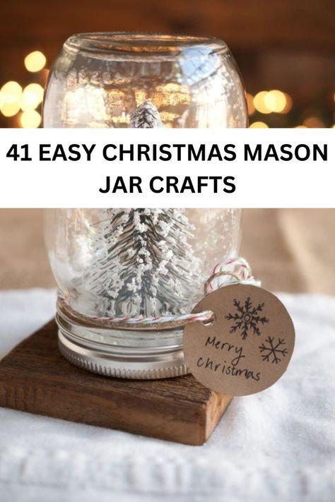 Explore 41 DIY Christmas Mason Jar Crafts, Gifts, and Decor ideas! Discover creative crafts and decorations perfect for festive centerpieces and holiday cheer. Find the best gift ideas and crafts to make this season extra special. Whether you're looking for DIY projects or unique ideas for decorating, these mason jar crafts are sure to inspire your holiday spirit. Get ready to create beautiful decorations and thoughtful gifts with these fun and easy ideas! Christmas Decor Jar Ideas, Mason Jar Lights Christmas, Christmas Jars Decorations Craft Ideas, Christmas Glass Jar Ideas, Mason Jar Crafts To Sell, Glass Jar Christmas Crafts, Mini Mason Jar Crafts, Christmas Jar Decor, Empty Candle Jar Ideas