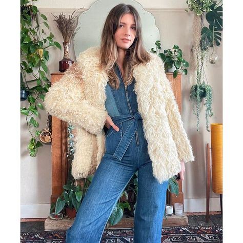 The Zodiac Club on Instagram: "Iconic 1970s Mongolian fur coat. Such a classic seventies look and a rare find! Perfect for this winter weather. Made from curly lamb wool. Coat is in lovely condition, no shedding and fully lined. Lining is in great condition also. Available on our website now! Link in our bio above 🌙✨" Mongolian Fur, Texas Tech, White Coat, Winter Weather, Wool Coat, Fur Coat, 1970s, Texas, Wool