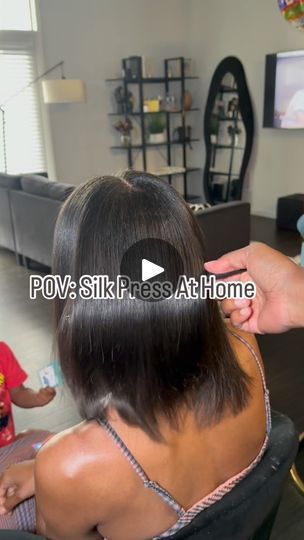 3.1K reactions · 47 shares | Here are products / tools you can use to do a silk press at home. Product build up and dandruff are very common and absolutely not a big deal, but you want to be sure you’re using the right products to cleanse the hair and scalp prior to doing a silk press. These aren’t the only products you can use, but I wanted to share good quality products that are typically easy to find to achieve a silk press at home. If you’re local to Indy, all of these products can be found at @indybeauty.in . #silkpress #diy #fyp | Metri Nunley-Lash | meechnicole · Original audio How To Do A Silk Press At Home, Silk Press Tutorial, Silk Press At Home, Neck Length Hair, Flat Irons Best, Pressed Natural Hair, Silk Press Natural Hair, Silk Press, Girl Short Hair