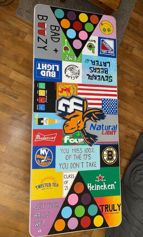 Painted Pong Table Boys, Beer Pong Table Template, Pong Table Painted College Boy, Beer Pong Table Painted Ideas Boys, Frat Pong Table, Beerpong Table, Bp Table, Beer Pong Table Diy, Diy Beer Pong