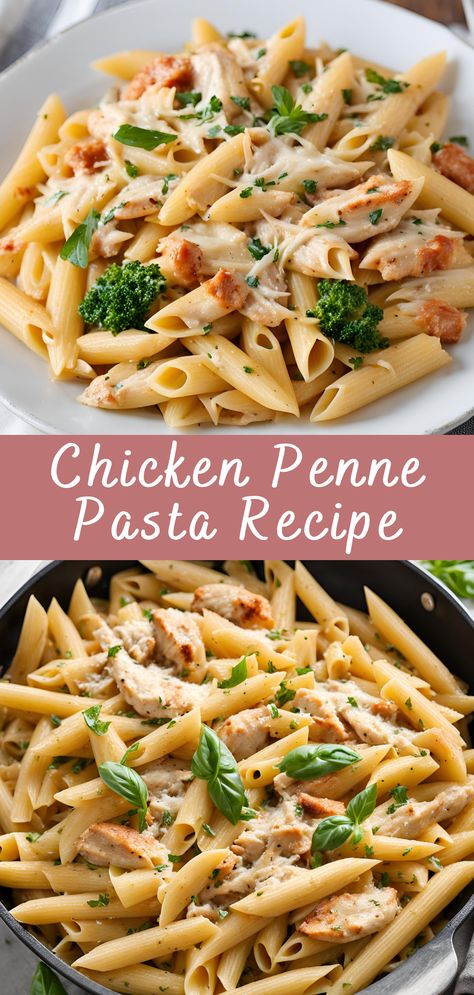 Chicken Penne Pasta Recipe | Cheff Recipes Non Dairy Chicken Pasta, Pasta With Chicken And Peppers, Quick Chicken Pasta Dinner, Chicken Over Pasta Recipes, Easy Chicken And Pasta Dinner, Chicken With Penne Pasta Recipes, Chicken With Pasta Recipes Easy, Chicken Cavatappi Pasta Recipes, Chicken And Penne Recipes