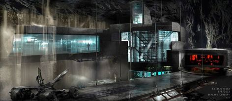 'Batman v Superman' concept art of the Batmobile, Batcave, and more | Batman News Batman Batcave, The Batcave, Wayne Manor, Superman Dawn Of Justice, Monochromatic Color Palette, Concept Art World, Dawn Of Justice, Batman Universe, Batman V