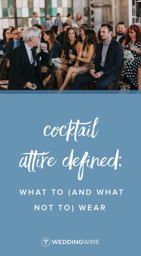 Cocktail Attire Defined: What to (And What Not to) Wear - So you just got invited to a wedding and you’re trying to figure out what in the world you should wear. If it says cocktail attire on the invite, here's what you should wear! Read on WeddingWire! {Alicia Lucia Photography} Holiday Cocktail Party Attire, Casual Cocktail Attire, What Is Cocktail Attire, Cocktail Party Attire, Winter Wedding Attire, Cocktail Wedding Attire, Best Cocktail Dresses, Cocktail Suit, Casual Groom Attire