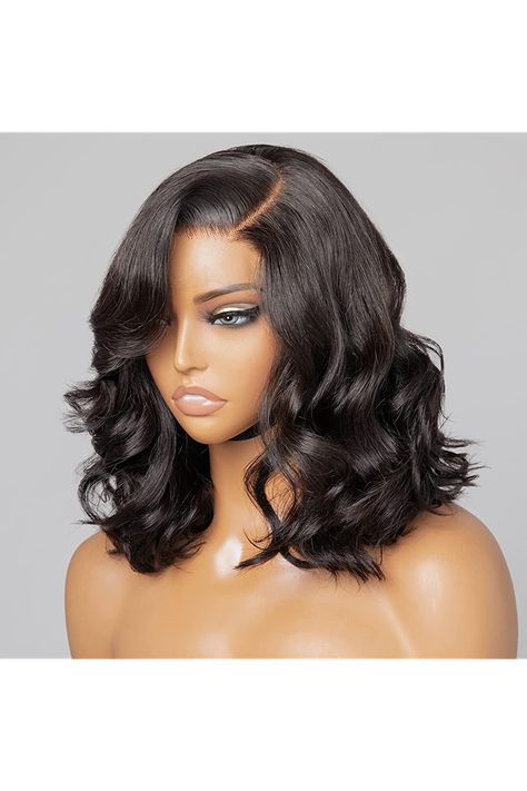 LUVME HAIR Short Wavy Lace Front Wig Human Hair 12 Inch Side Part Bob Lace Front Wigs Minimalist HD Lace Glueless Bob Wigs Human Hair Pre Plucked For Women Funny Anecdotes, Zebra Cake, Bob Lace Front Wigs, Curly Human Hair Wig, Beautiful Wigs, Short Wavy, Side Part, Long Wigs, Short Wigs