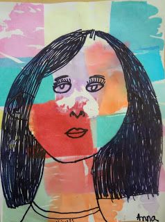 Self portrait face proportions lesson for kids Self Portrait Lesson, Portraits For Kids, Self Portrait Art, Paul Klee Art, Portraits Drawing, 2nd Grade Art, 4th Grade Art, 5th Grade Art, 3rd Grade Art