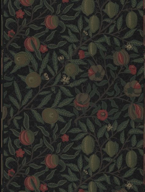 Fruit wallpaper - William Morris Gallery Dark Cottagecore Phone Wallpaper, Whimsigoth Desktop Wallpaper, Medieval Art Wallpaper, Dark Colored Wallpaper, Tudor Wallpaper, Ornamental Wallpaper, Deep Green Wallpaper, 21st Sign, Burgundy Wallpaper