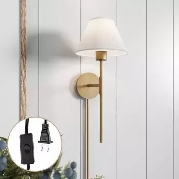 Nathan James : Target Gold Wall Lights, Bedside Reading Lamps, Wall Mounted Lamp, Nathan James, Plug In Wall Lights, Shade Wall, Mounted Lamp, Home Lighting Design, Cord Cover