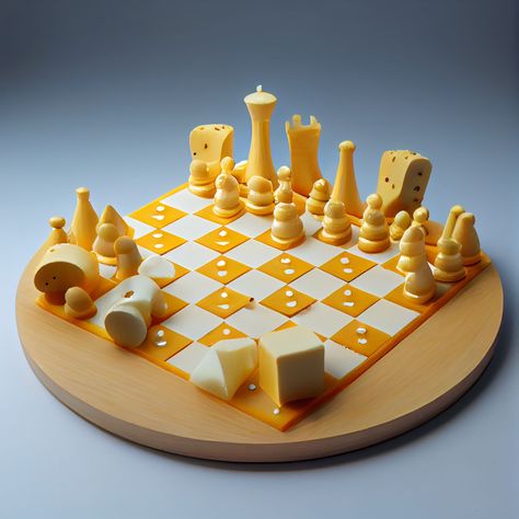 Chess pieces made of cheese #chess #midjourney #art #graphic #neuro #chessboard #chessgame #chessplayer #chessmaster #chessiesofinstagram #chessnotcheckers #chessart #chessmemes #chessislife #boardgames #play Chess Pieces Illustration, 3d Chess Board, Chess Design, 3d Chess, Chess Master, Chess Players, Chess Game, Chess Pieces, 3d Projects