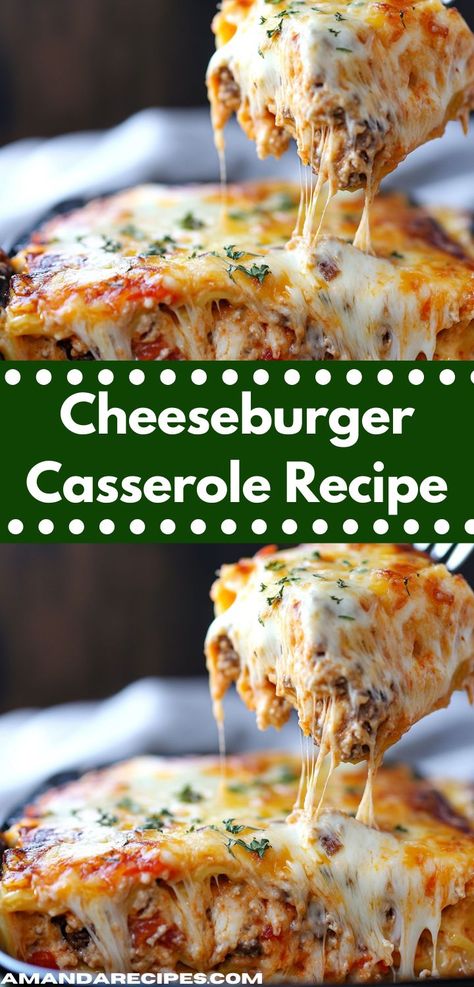 Need an effortless meal that the whole family will love? Discover this Cheeseburger Casserole recipe! It's a fantastic choice among casserole recipes, offering a delightful blend of flavors that kids and adults adore. Easy Cheeseburger Casserole, Pasta And Cheese, Cheeseburger Casserole Recipe, Yummy Casserole Recipes, Ground Beef Pasta, Cheeseburger Casserole, Hearty Casseroles, Beef Pasta, Ground Beef Casserole