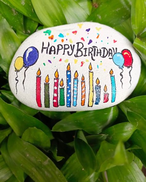 Gift 🎁 your loved ones with unique handmade gifts ✨🎉Stone art ..DM FOR ORDERS... #birthday #birthdaygift #birthdaygiftideas #handmadegifts #handmade #art #diy #giftideas #gifts #smallbusiness #indianart_sharing2 #artist #ordernow Birthday Rock Painting Ideas, Birthday Rocks, Sanibel Shells, Unique Handmade Gifts, Rock Painting Ideas, Birthday Gift Ideas, Stone Art, Rock Painting, Handmade Art