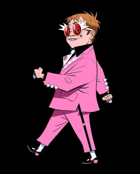 Gorillaz (@gorillaz) posted on Instagram: “"In a sky made of diamonds And where the world is flawless" - @eltonjohn 💎💕 Song Machine out October 23 🔜 gorillaz.com” • Oct 6, 2020 at 5:39pm UTC Elton John Glasses, Gorillaz Fan Art, Monkeys Band, Jamie Hewlett, Gorillaz Art, Best Profile Pictures, David Hockney, A Sky, October 23