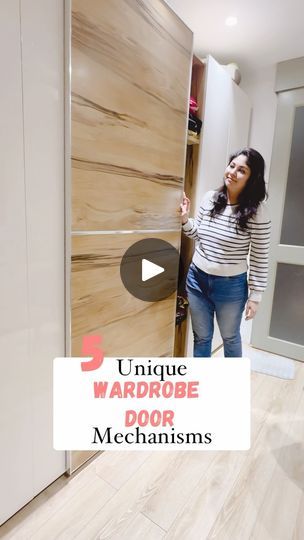 Unique Wardrobe Door Designs, Openable Wardrobe Shutter Design, Bifold Shutters, Openable Wardrobe, Wardrobe Shutters, Wardrobe Shutter Design, Shutters Interior, Door Mechanism, Dressing Unit