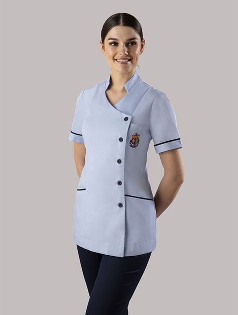 House Keeping Uniform, Housekeeping Dress, Medical Scrubs Fashion, Nurse Dress Uniform, Nurse Uniforms, Nurse Outfit, Beauty Uniforms, Staff Nurse, Medical Scrubs Outfit