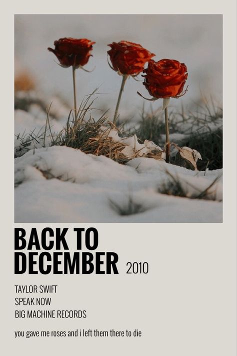 back to december, taylor swift, speak now, polaroid poster Back To December Aesthetic, Back To December Taylor Swift, December Taylor Swift, Taylor Swift Discography, December Aesthetic, Back To December, December Wallpaper, Taylor Songs, Vintage Music Posters