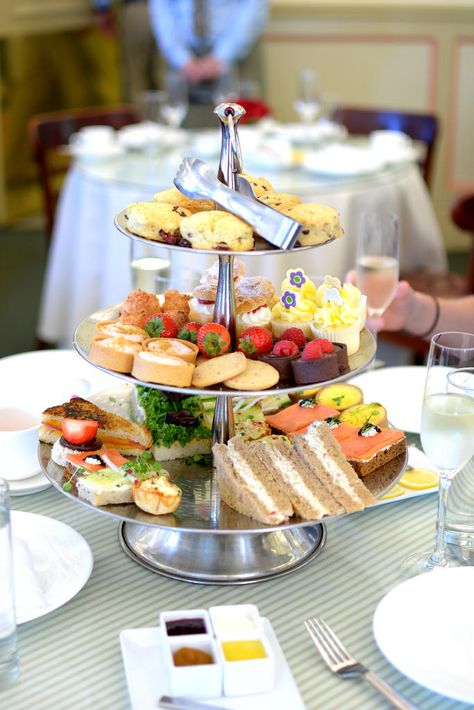 Afternoon Tea at The Huntington's Rose Garden Tea Room Sandwich Tower Tea Parties, Afternoon Tea Tiered Tray, High Tea Party Ideas, Huntington Rose, Party Food Plates, Woodland Reception, High Tea At Home, Casino Decor, Afternoon Tea Ideas