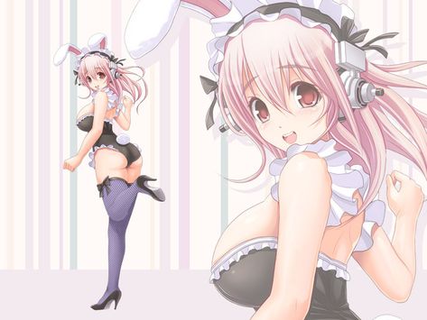 Super Sonico Computer Wallpaper, Sakura Succubus, Super Sonico Bunny, Beautiful Anime Wallpaper, Disc Banner, Super Sonico, Hd Anime Wallpapers, Free Anime, Anime Couples Manga