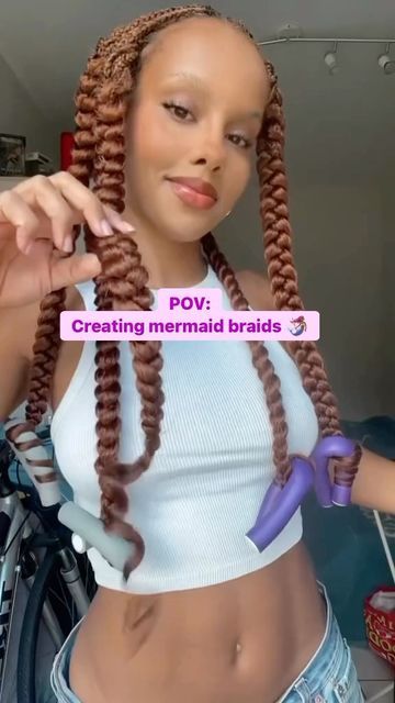 Mermaid Knotless Braids, Pick And Drop Braids Hairstyles, Mermaid Box Braids, Drop Braids, Pick And Drop Braids, How To Get Waves, Mermaid Braids, Mermaid Braid, Mermaid Waves