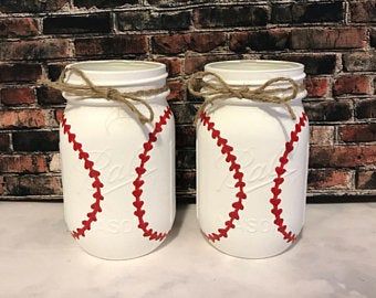 Birthday jar | Etsy Baseball Centerpiece, Toy Story Decorations, Home Run Baseball, Chevron Table Runners, Baseball Theme Party, Graduation Party Centerpieces, Baseball Decor, Baseball Birthday Party, Baseball Party