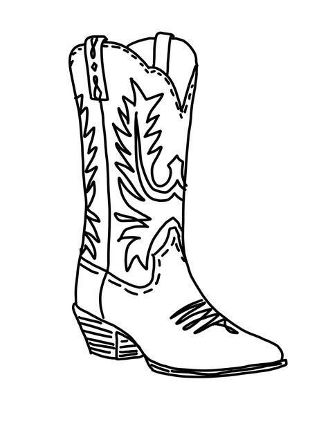 Cowboy Boot Line Art Print Black & White 8.5 x 11 instant download Cowboy Boot Tattoo Men, Cowboy Boot Outline Drawing, Cowboy Boots Line Art, Cowboy Boots Coloring Page, Western Boots Drawing, Cowboy Boot Line Drawing, Cowboy Boot Drawing Easy, How To Draw Cowboy Boots, Cowgirl Boot Drawing