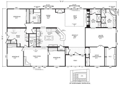 Triple Wide Floor Plans - The Home Outlet AZ Triple Wide Modular Homes, Can Lights In Kitchen, Triple Wide Mobile Homes, Garage Homes, Manufactured Homes Floor Plans, Modular Floor Plans, Double Wide Mobile Home, Modular Home Plans, Mobile Home Floor Plans