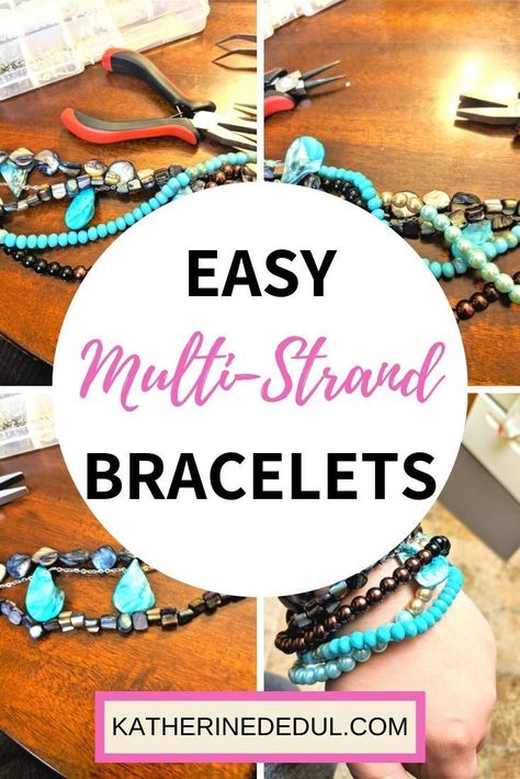 Stretchy Cord Bracelets Diy, Multi Layer Bracelet Diy, Diy Layered Bracelets, Two Strand Beaded Bracelet, Diy Boho Bracelets How To Make, Diy Multi Strand Bracelet, How To Make A Multi Strand Bracelet, Multi Strand Bracelet Tutorial, How To Make Boho Bracelets