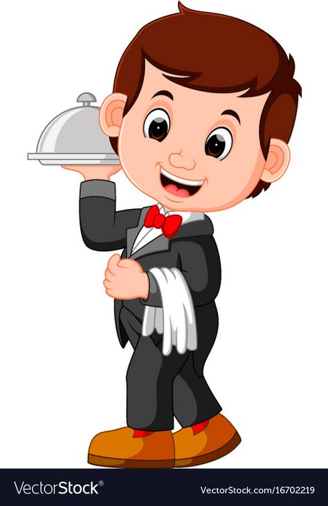 Waiter restaurant serving cartoon Royalty Free Vector Image Waiter Restaurant, Community Helpers Worksheets, Baby Animal Nursery Art, Cartoon Download, Language Therapy Activities, Character Logo, Nurse Art, Preschool Centers, Flashcards For Kids